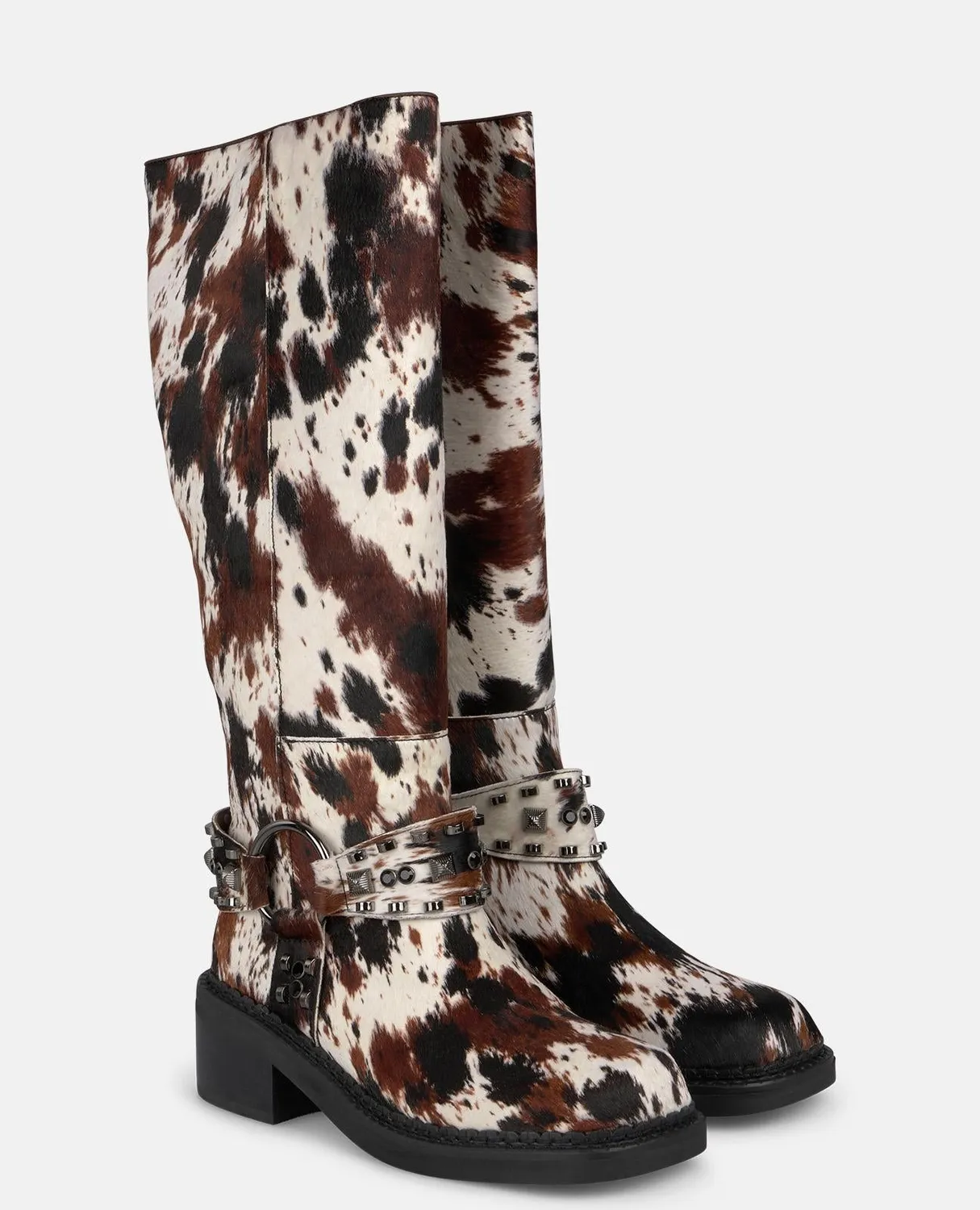 Alma en Pena I251050 bottes biker cloutées cuir multicolore