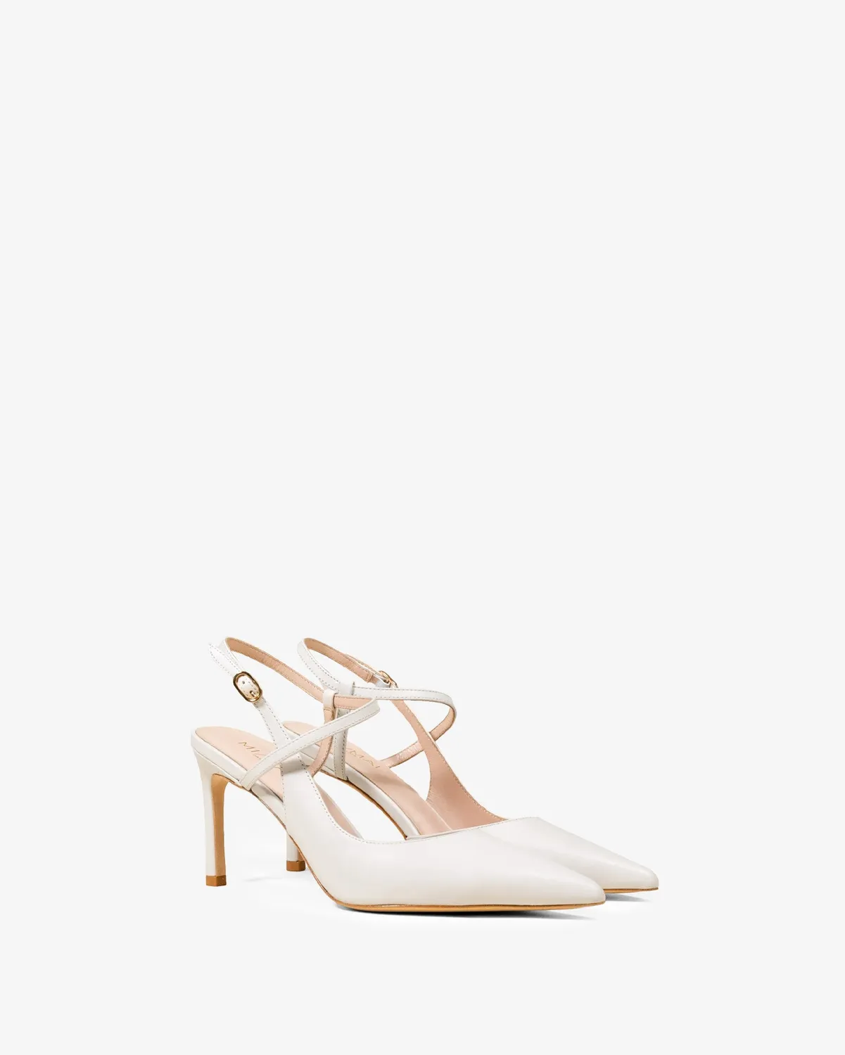 Mi/Mai Emy Off-White escarpins cuir blanc cassé bride