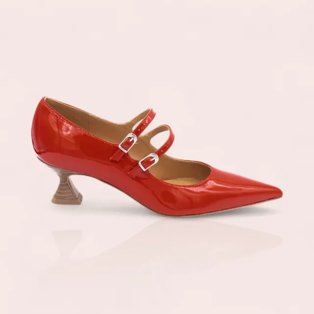 Karine Arabian Sona escarpins babies rouge cuir verni
