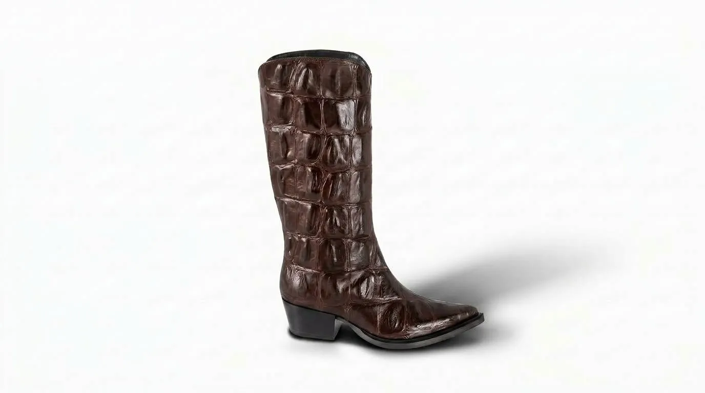 Matteo Pitti Ginevra botte cuir marron croco