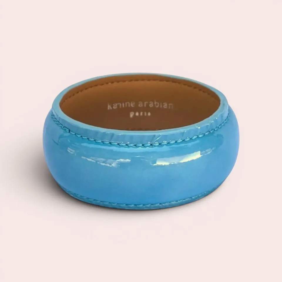 Karine Arabian Dua jonc cuir verni bleu Maya