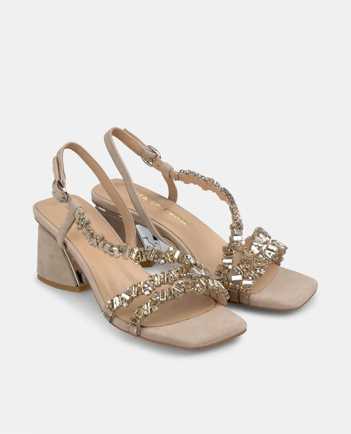 Alma en Pena V250951 sandales vison strass talon 6 cm