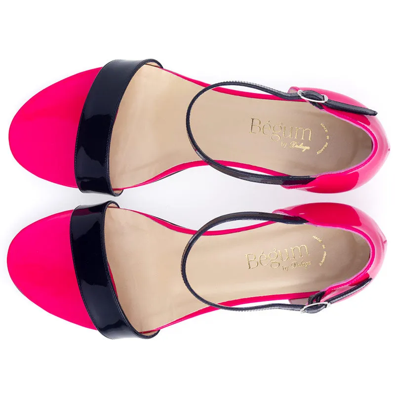 Bégum Paris Monaco ballerines vernis bleu talon 4 cm