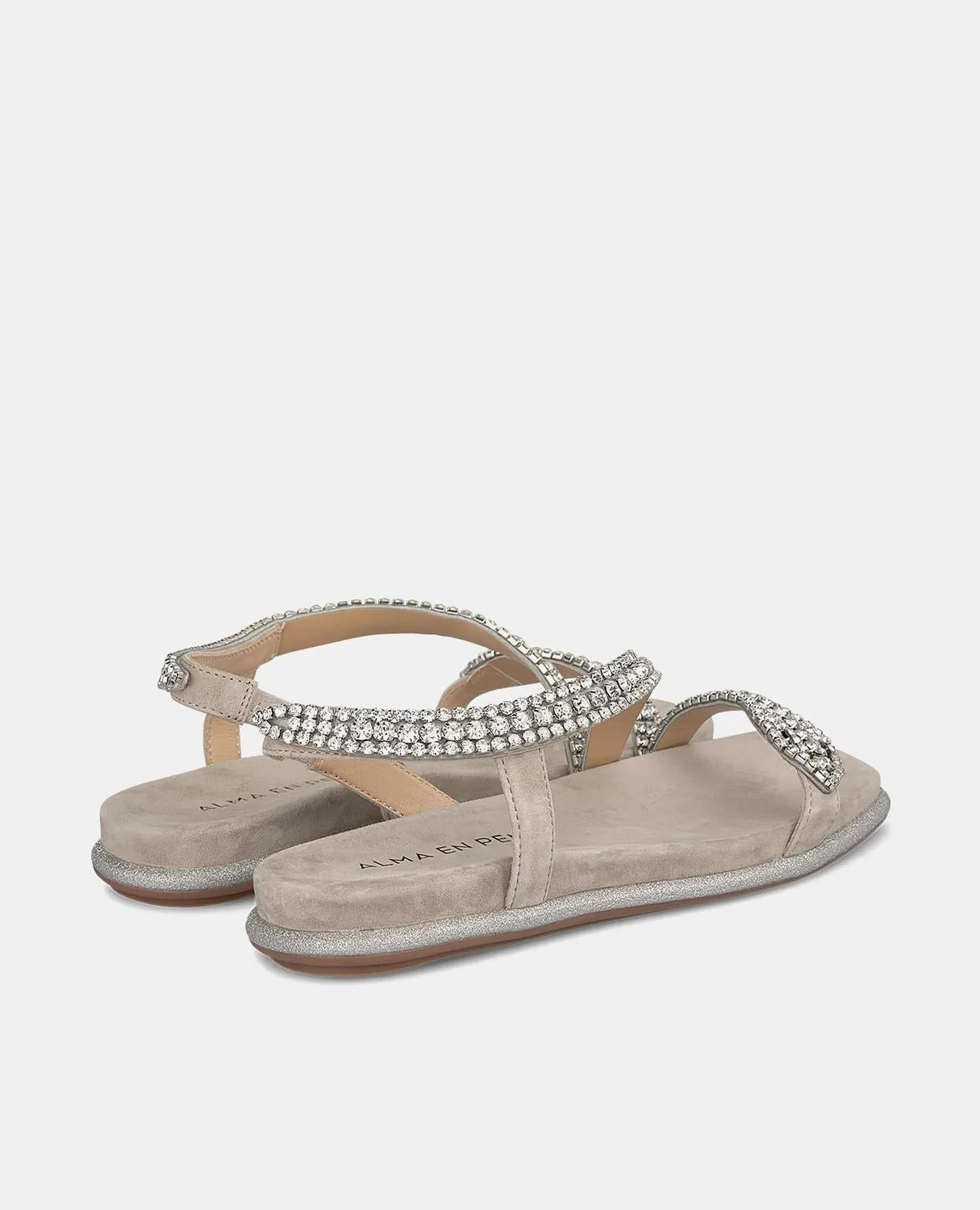 Alma en Pena V240842 sandales plates taupe strass
