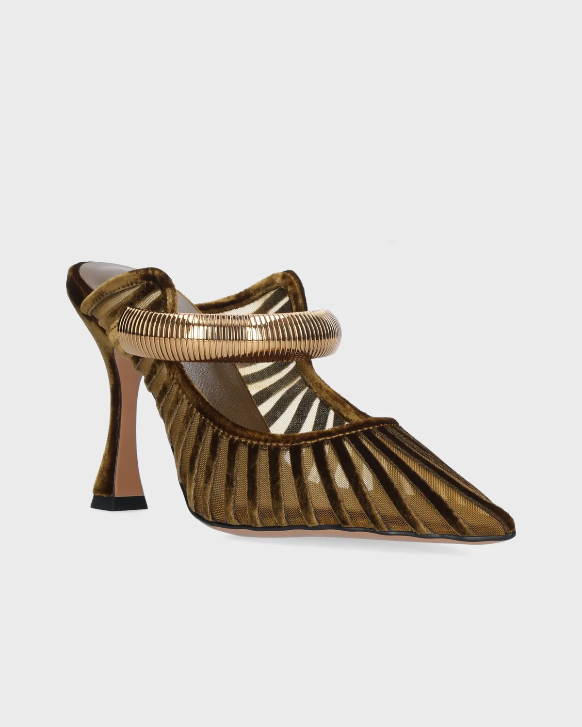 Lola Cruz Alexa 95 mules ocre talon 95 mm