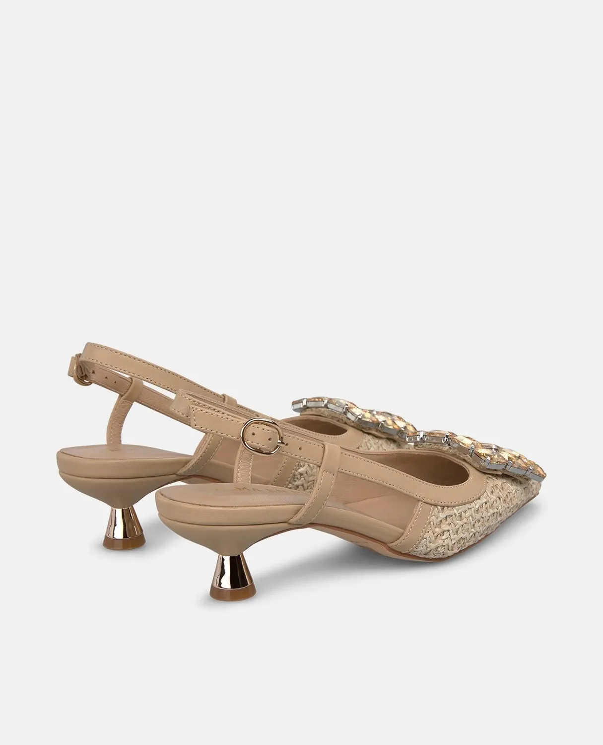 Alma en Pena V265201 escarpins slingback raphia beige