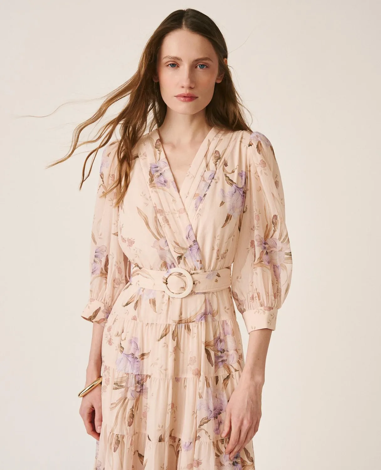 Alma en Pena V26CL0225 Robe longue lilas gaze