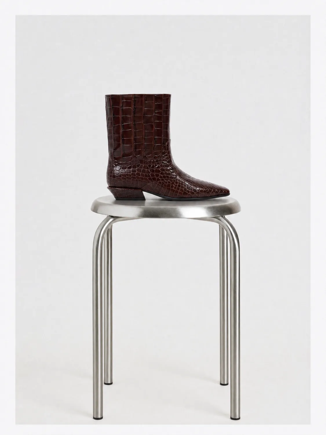 Mi/Mai Tamy Chocolate Croc bottines cuir croco