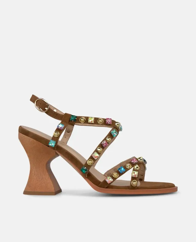 Alma en Pena V262453 sandales caramel strass talon 8 cm