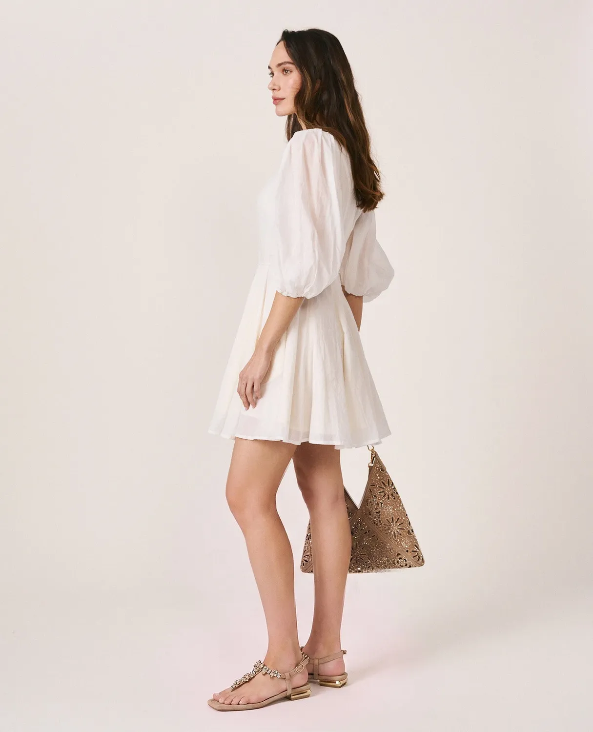 Alma en Pena V26CL0102 robe mini blanche viscose