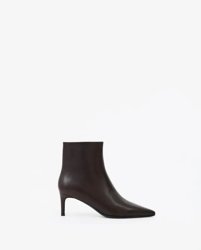 Mi/Mai Noura Low bottines chocolat veau talon 6 cm
