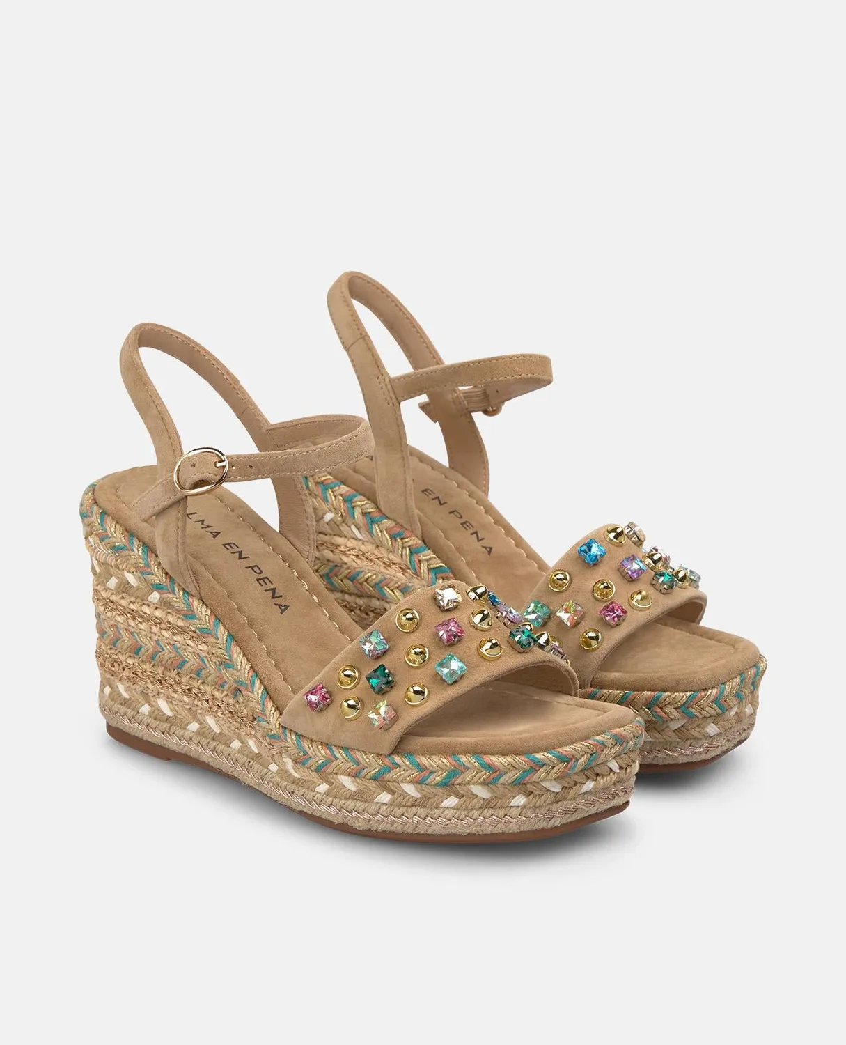 Alma en Pena V266103 espadrille compensée cuir sable