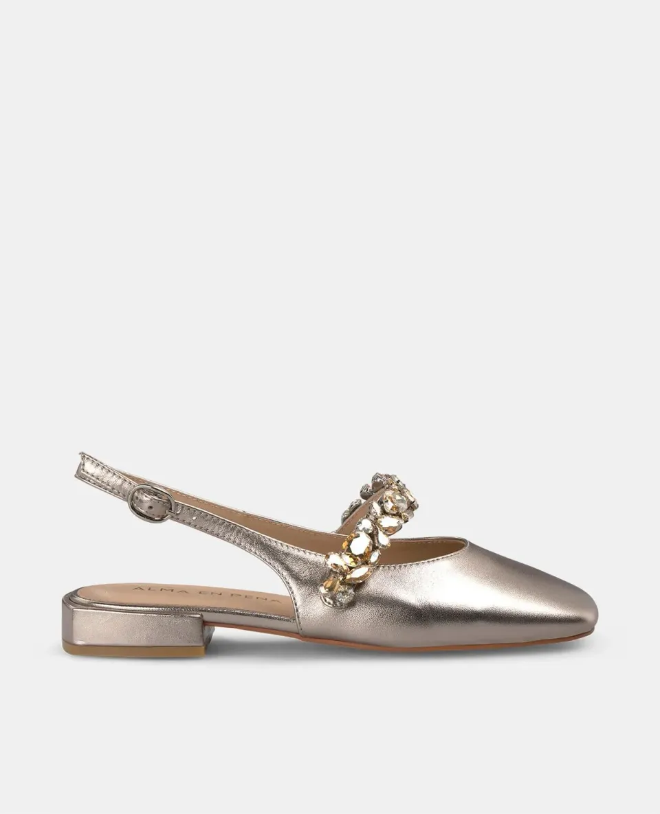 Alma en Pena V250506 mules plates bronze à strass