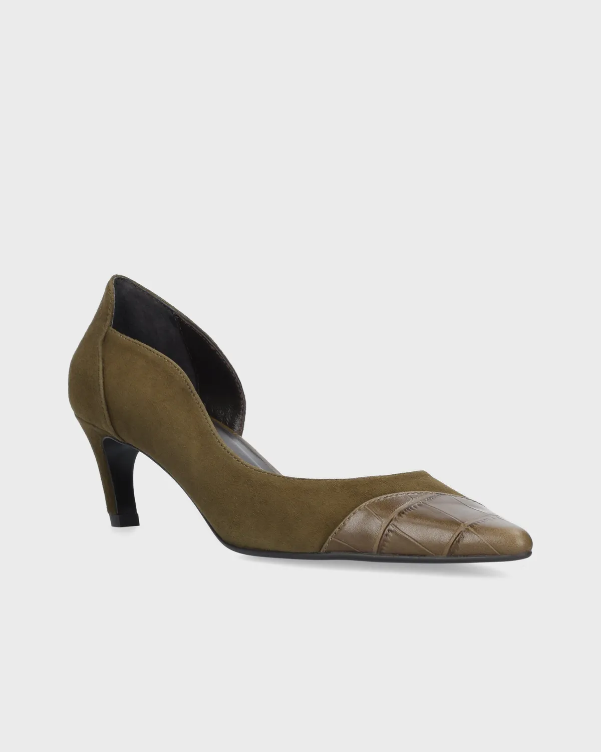 Lola Cruz Elle Pumps 55 escarpins kaki talon 5,5 cm