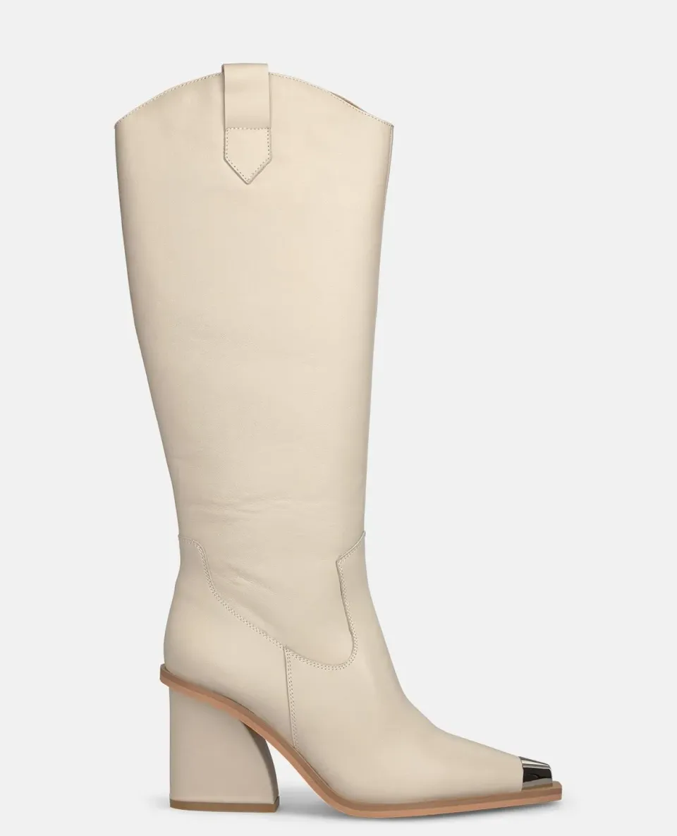 Alma en Pena I250896 bottes cuir glacé talon 8 cm