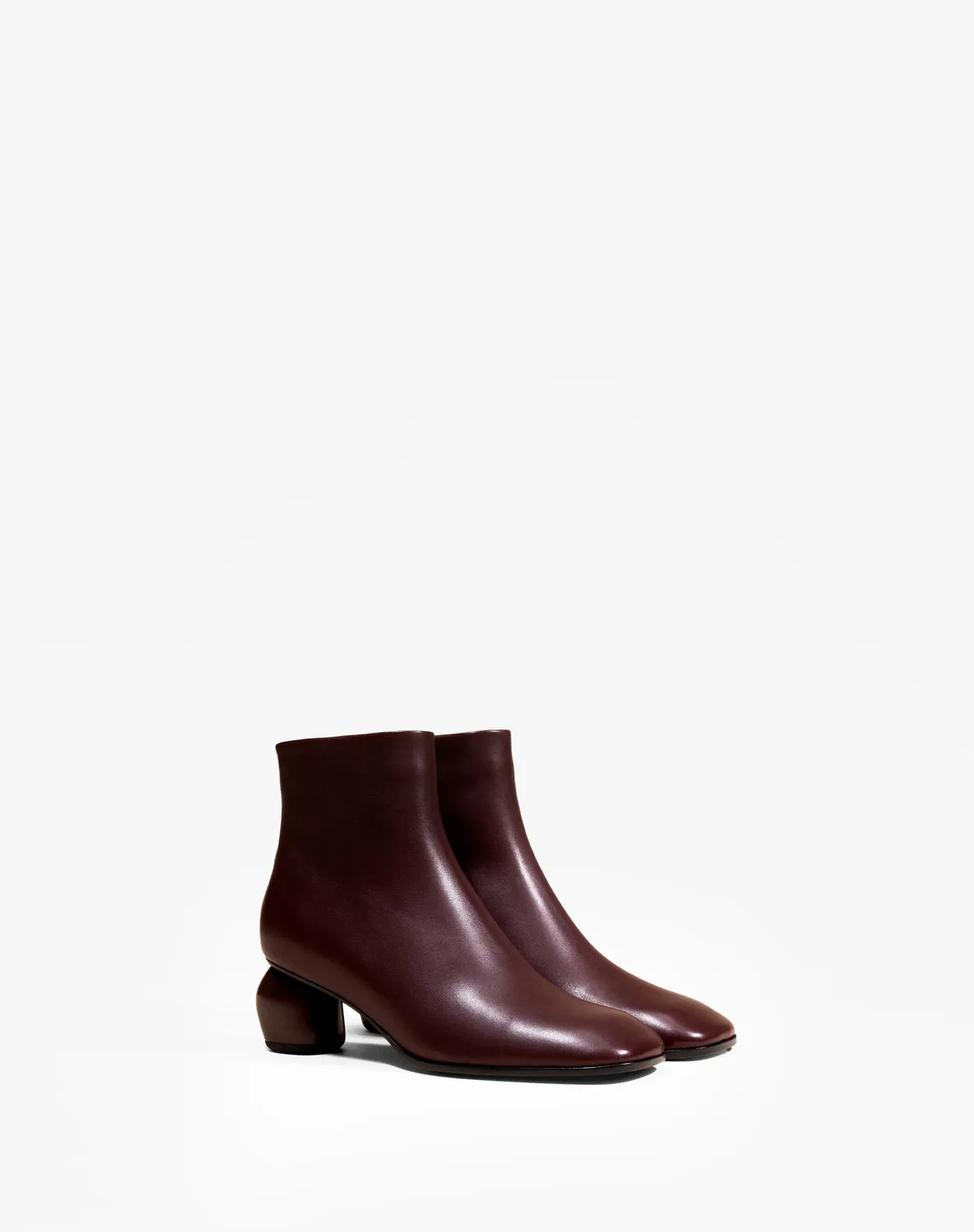 Mi/Mai Tadao Burgundy bottines cuir talon 5cm