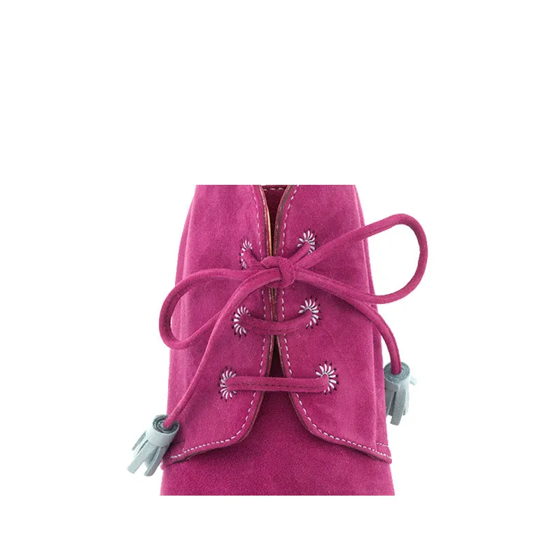Bégum Paris Junon bottines lacets magenta cuir