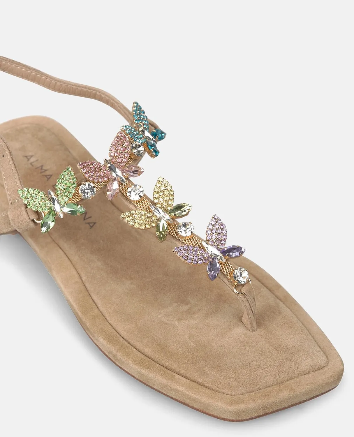 Alma en Pena V268414 sandales plates sable strass