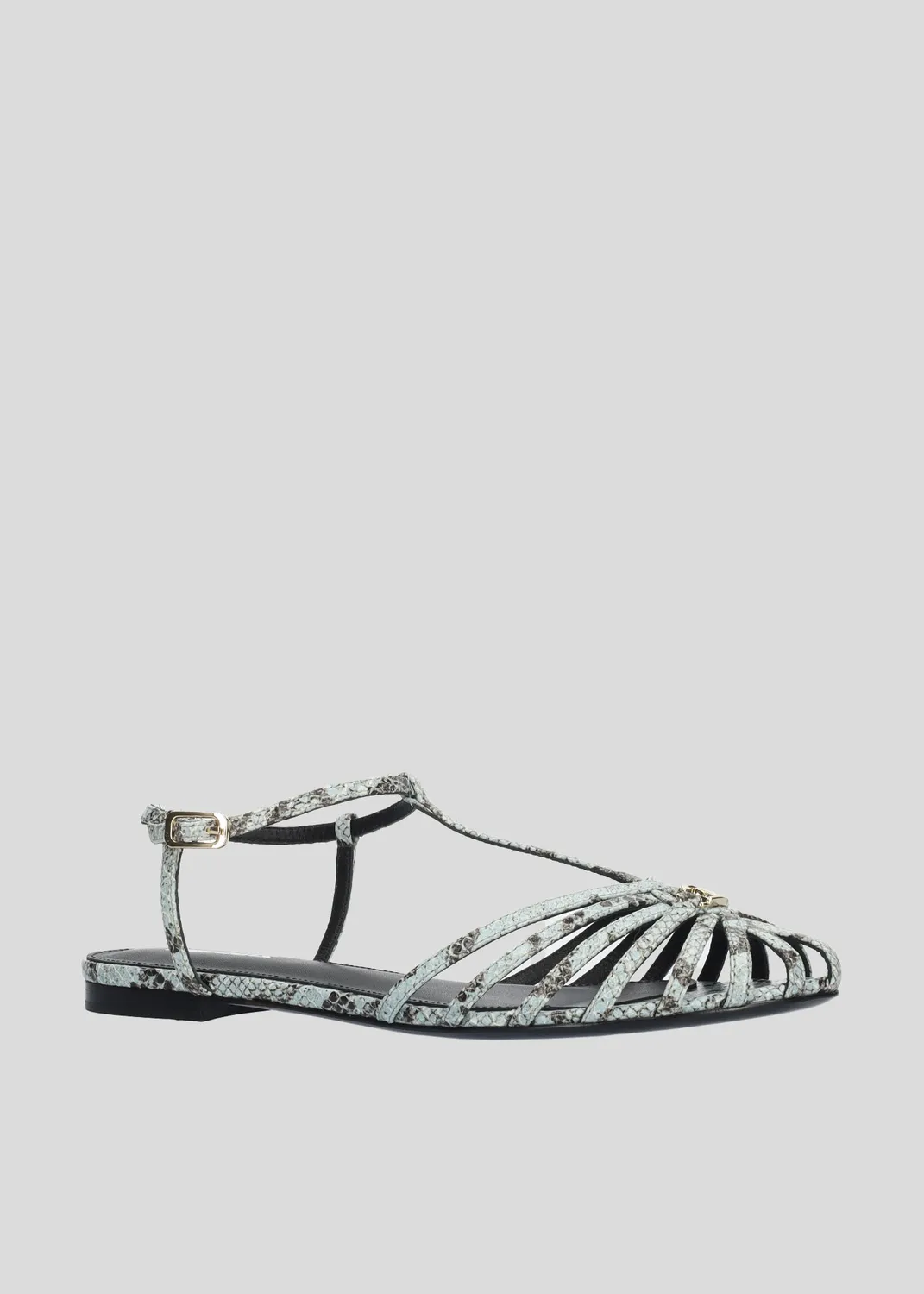 Lola Cruz Tango Flats sandales plates bleu ciel
