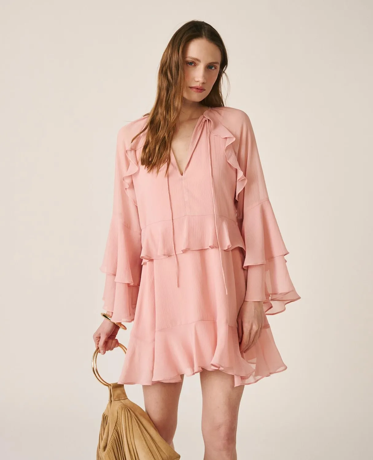 Alma en Pena V26CL0112 robe courte rose fluide S-XXL