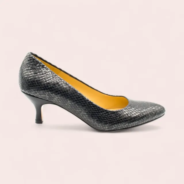 Karine Arabian Fanny escarpin noir python talon 47mm