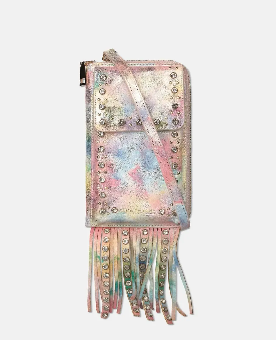 Alma en Pena V26WT016 sac pochette rose clouté