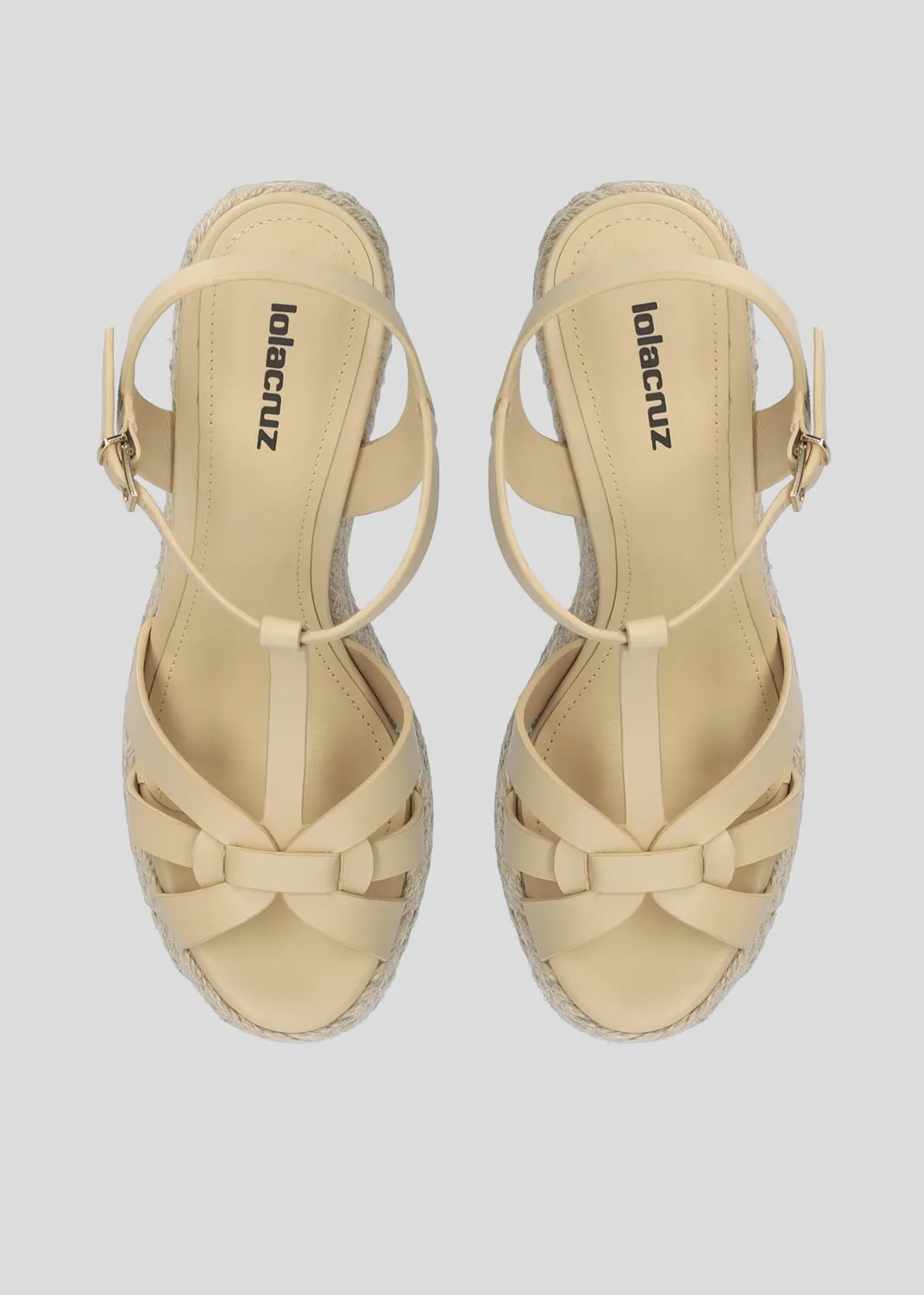 Lola Cruz Emily sandales à talon beige cuir