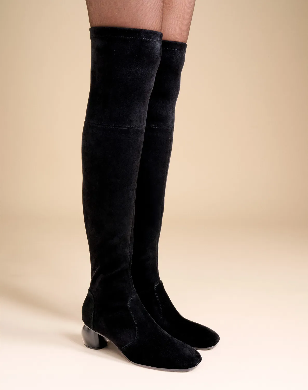 Mi/Mai Gae Low Black cuissardes noires talon 5cm