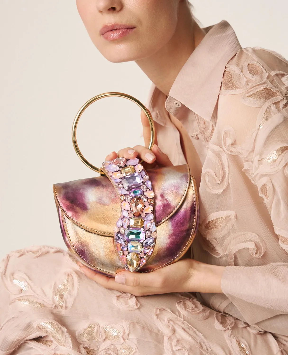 Alma en Pena Asuncion BG101 sac violet cuir serpent