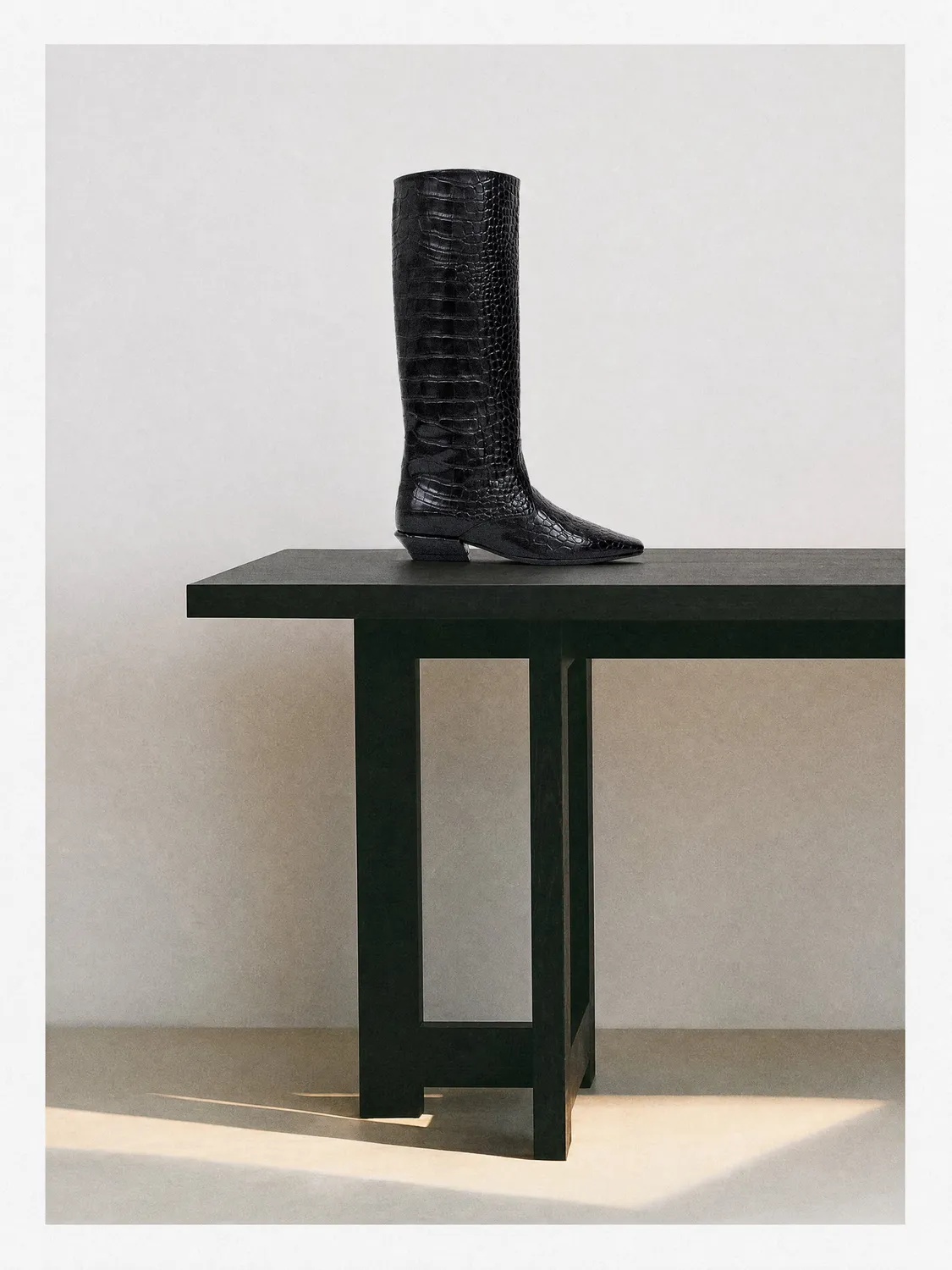 Mi/Mai Sargent Black Croc bottes cavalières croco noir