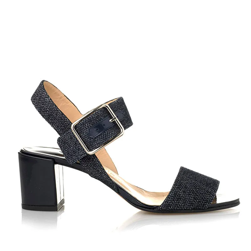 Bégum Paris Santorin sandales denim bleu marine 5,5 cm
