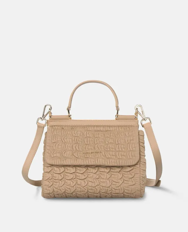 Alma en Pena V26BG060 sac cuir relief arena