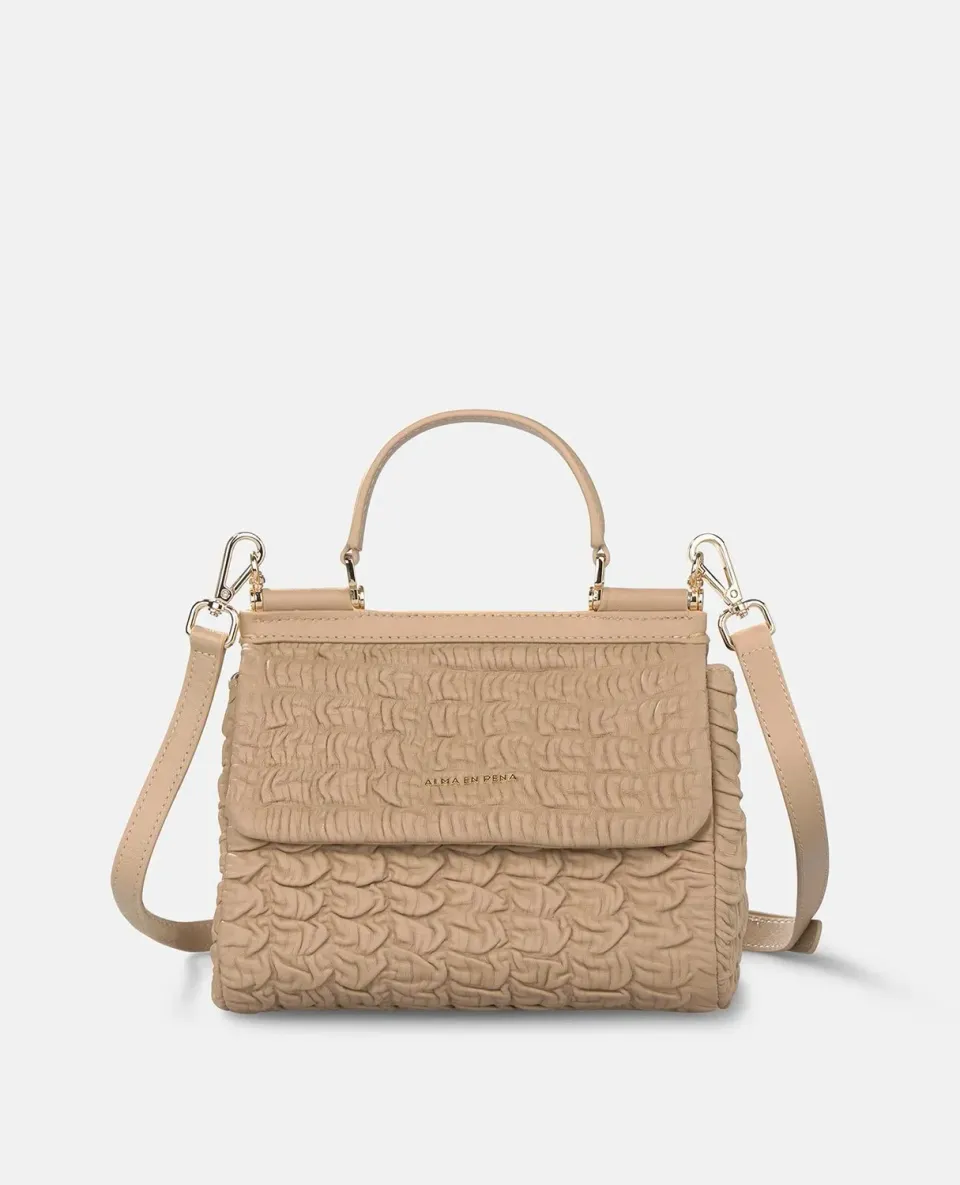 Alma en Pena V26BG060 sac cuir relief arena