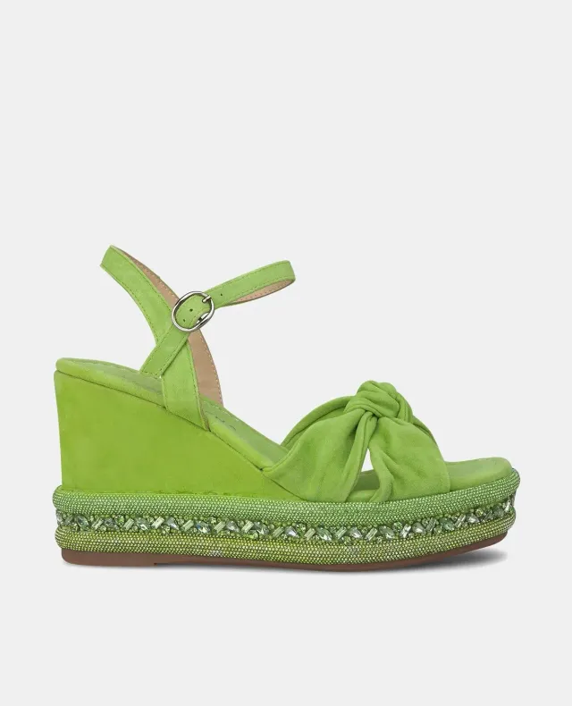 Alma en Pena V241072 sandales compensées cuir lime 9,5 cm