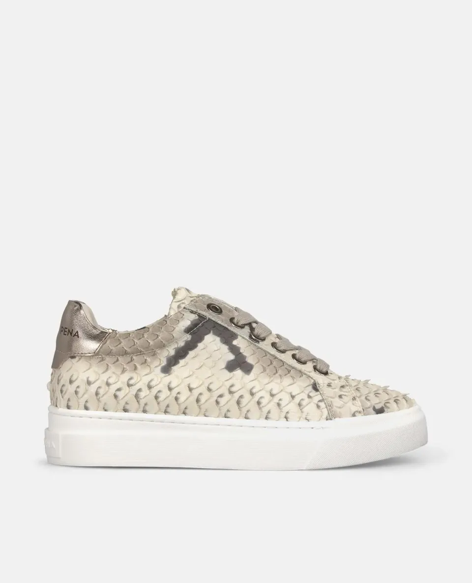 Alma en Pena V260451 Cobra Ice sneakers cuir blanc 3,5 cm