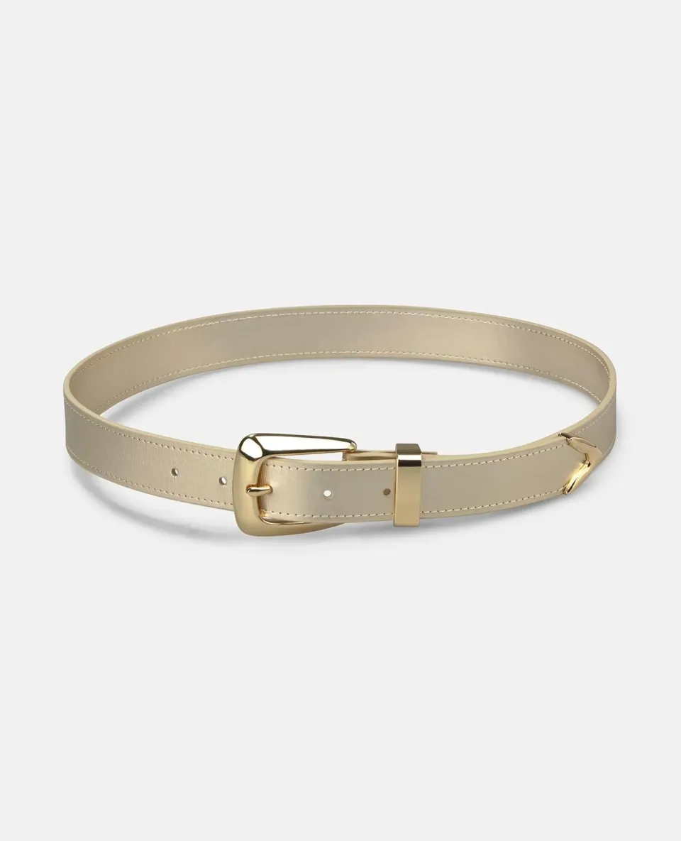 Alma en Pena V26CT017 ceinture cuir doré 3 cm