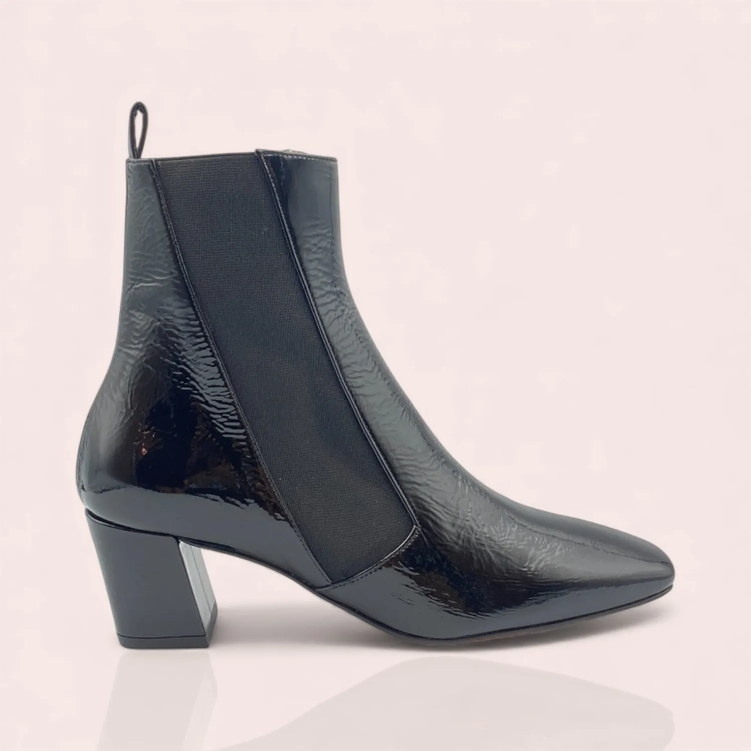 Karine Arabian Tacoma bottine cuir verni noir talon 55mm