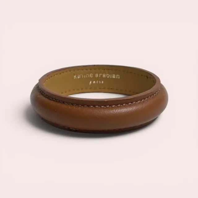 Karine Arabian Jonc bracelet cuir cognac