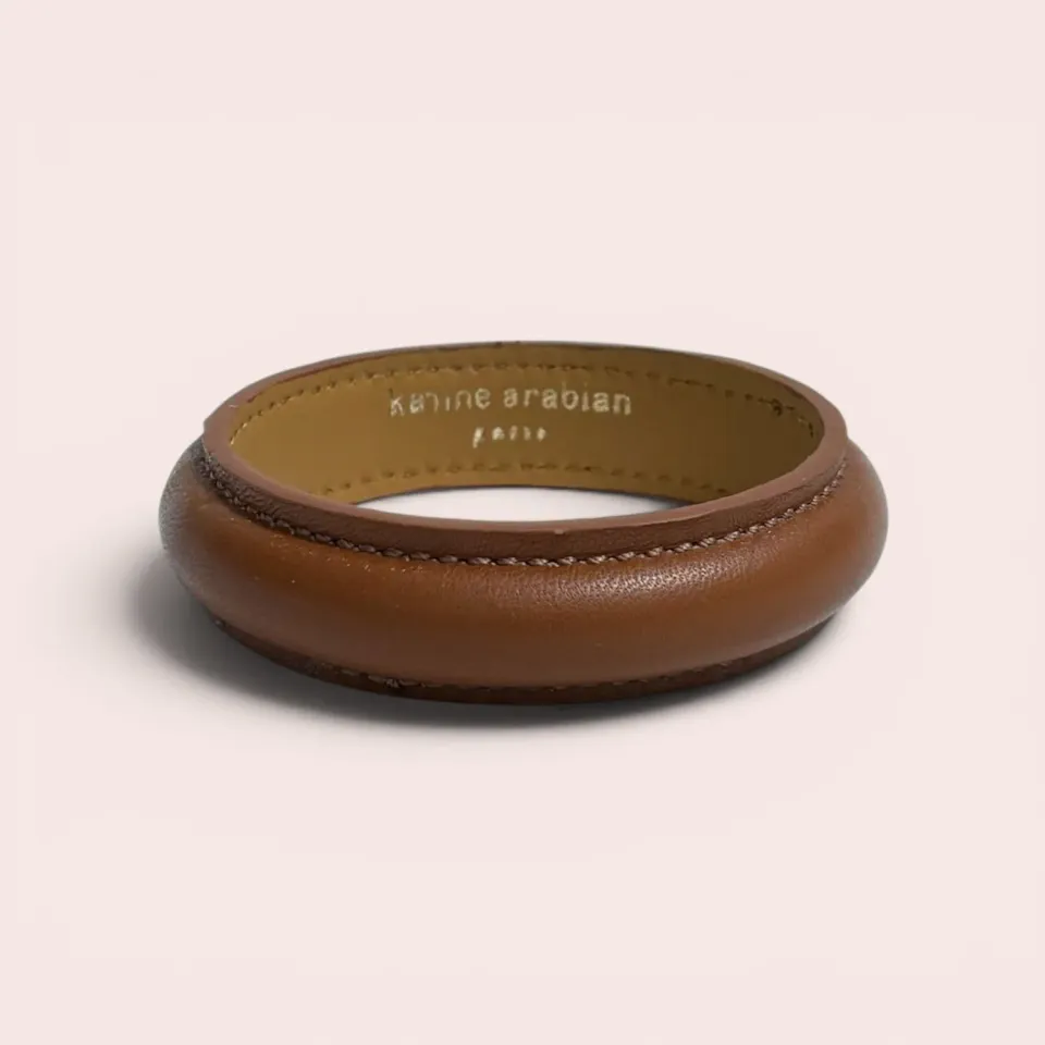 Karine Arabian Jonc bracelet cuir cognac