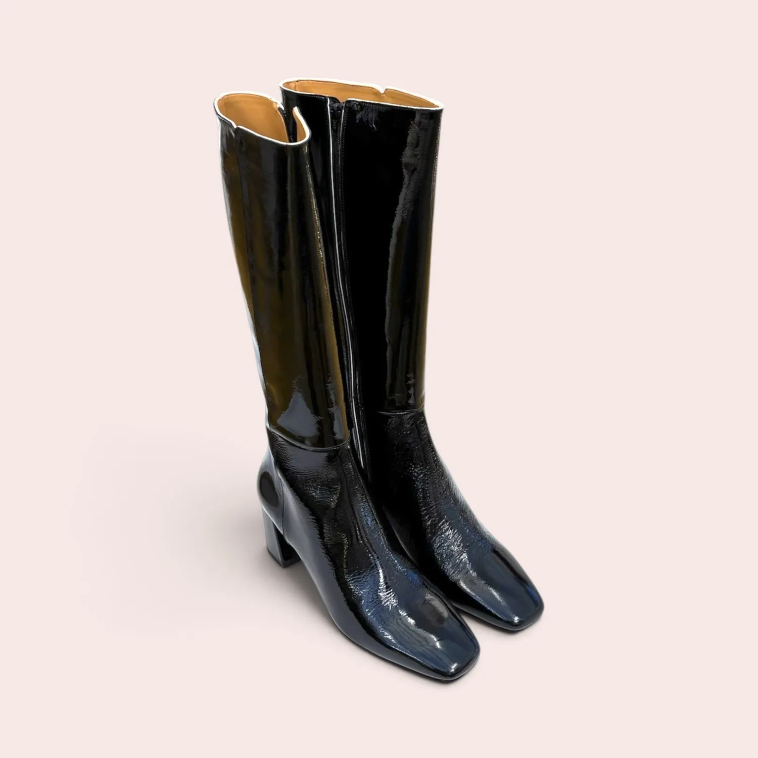 Karine Arabian TOSCANA botte vernie noire talon 55 mm