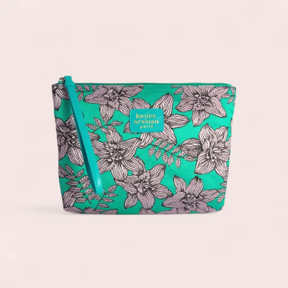 Karine Arabian Montholon pochette tissu floral 23 cm