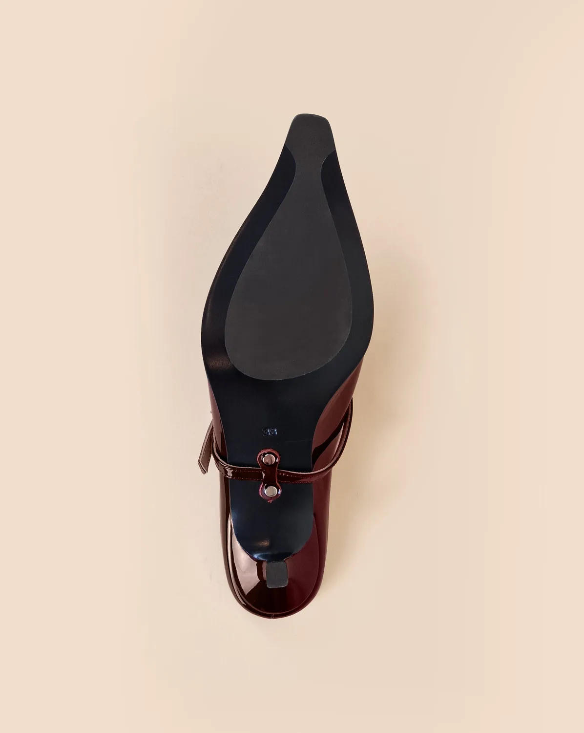 Mi/Mai Suzanne Burgundy Patent mule cuir verni bordeaux