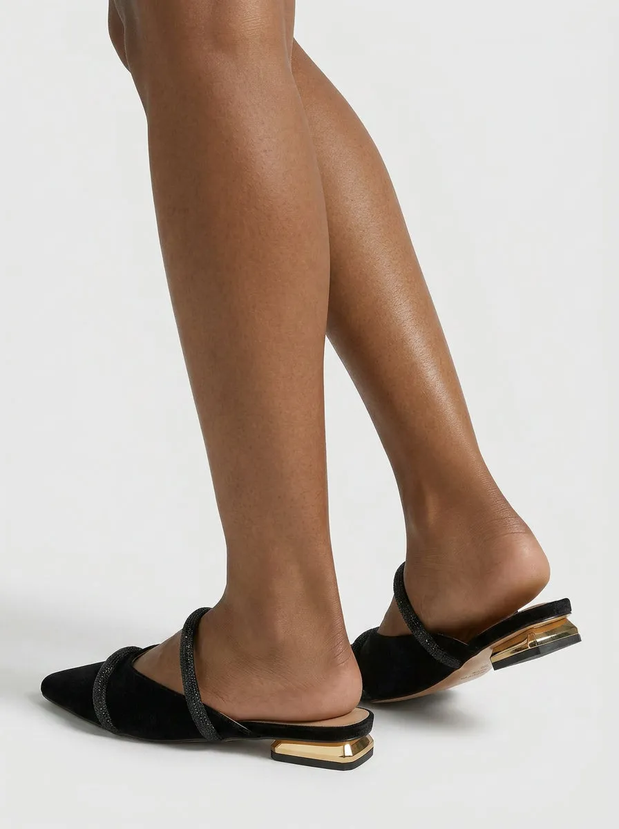Alma en Pena I260105 mules noires velours pointues