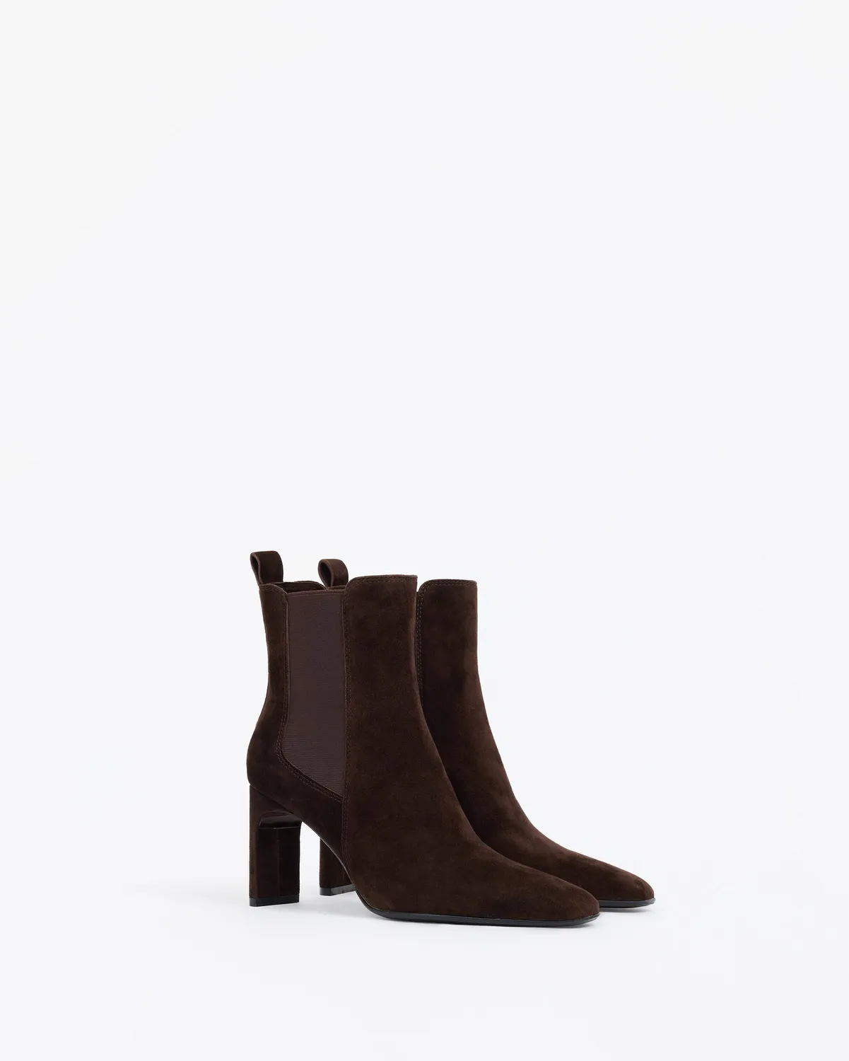 Mi/Mai Friso Chocolate Suede bottines daim chocolat talon haut