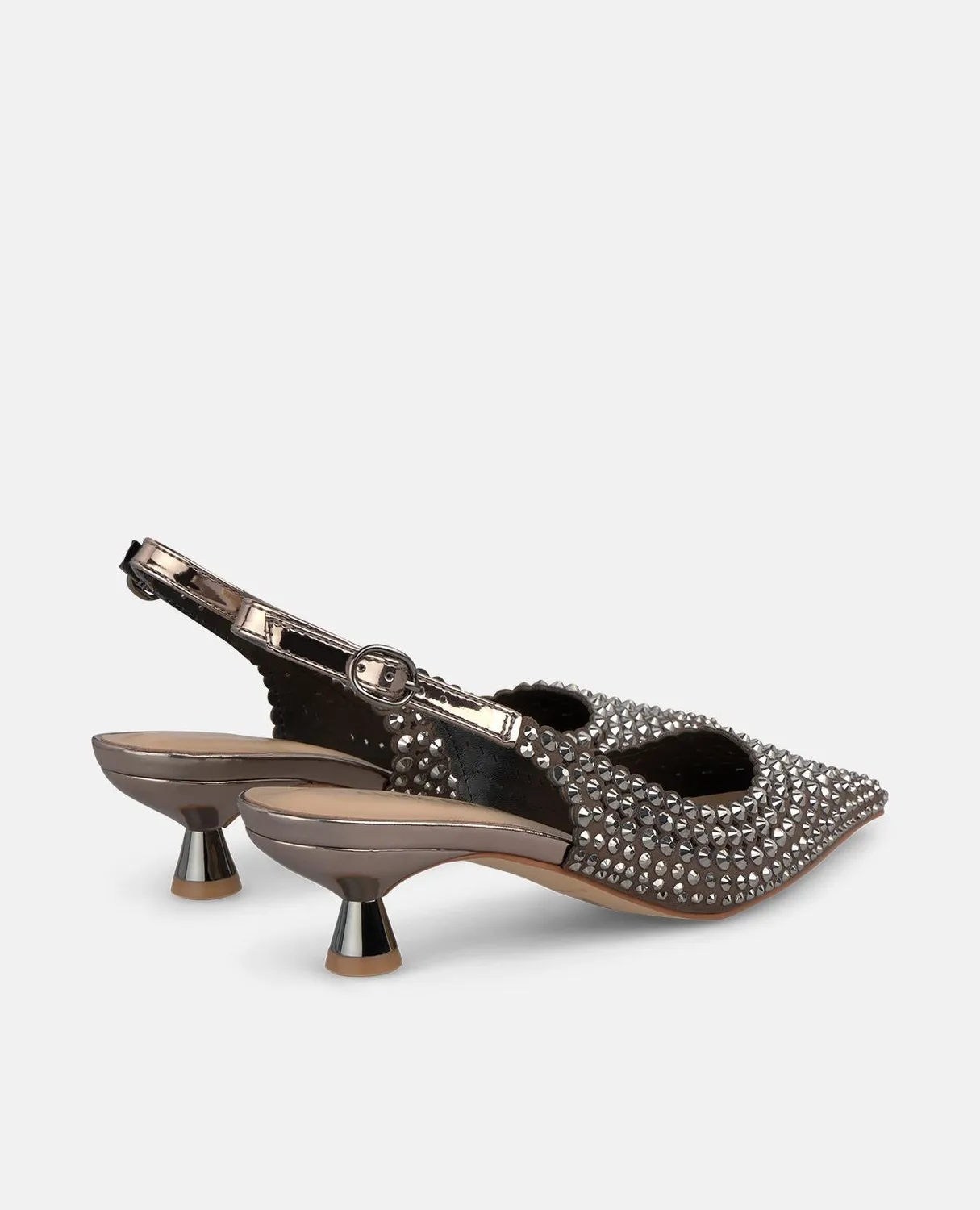 Alma en Pena I250531 escarpins argenté strass talon 4,5 cm