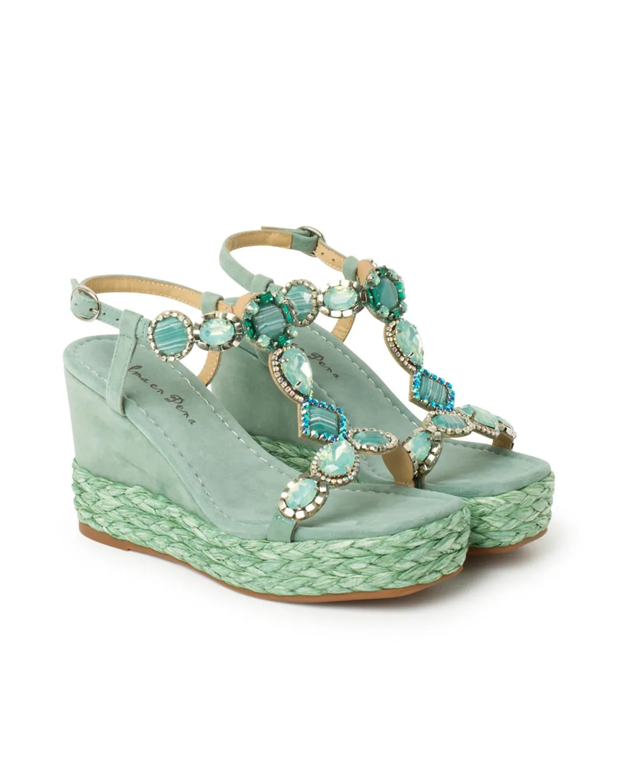 Alma en Pena V22280 compensée jade strass 8 cm