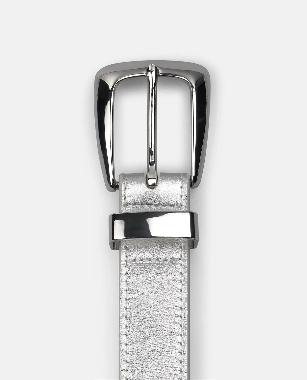 Alma en Pena V26CT017 ceinture cuir argenté 3 cm