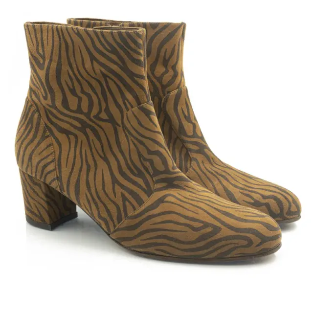 Bégum Paris Sherpa zèbre bottines chevreau talon 5 cm