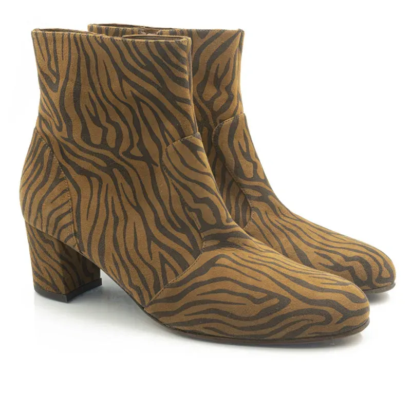 Bégum Paris Sherpa zèbre bottines chevreau talon 5 cm