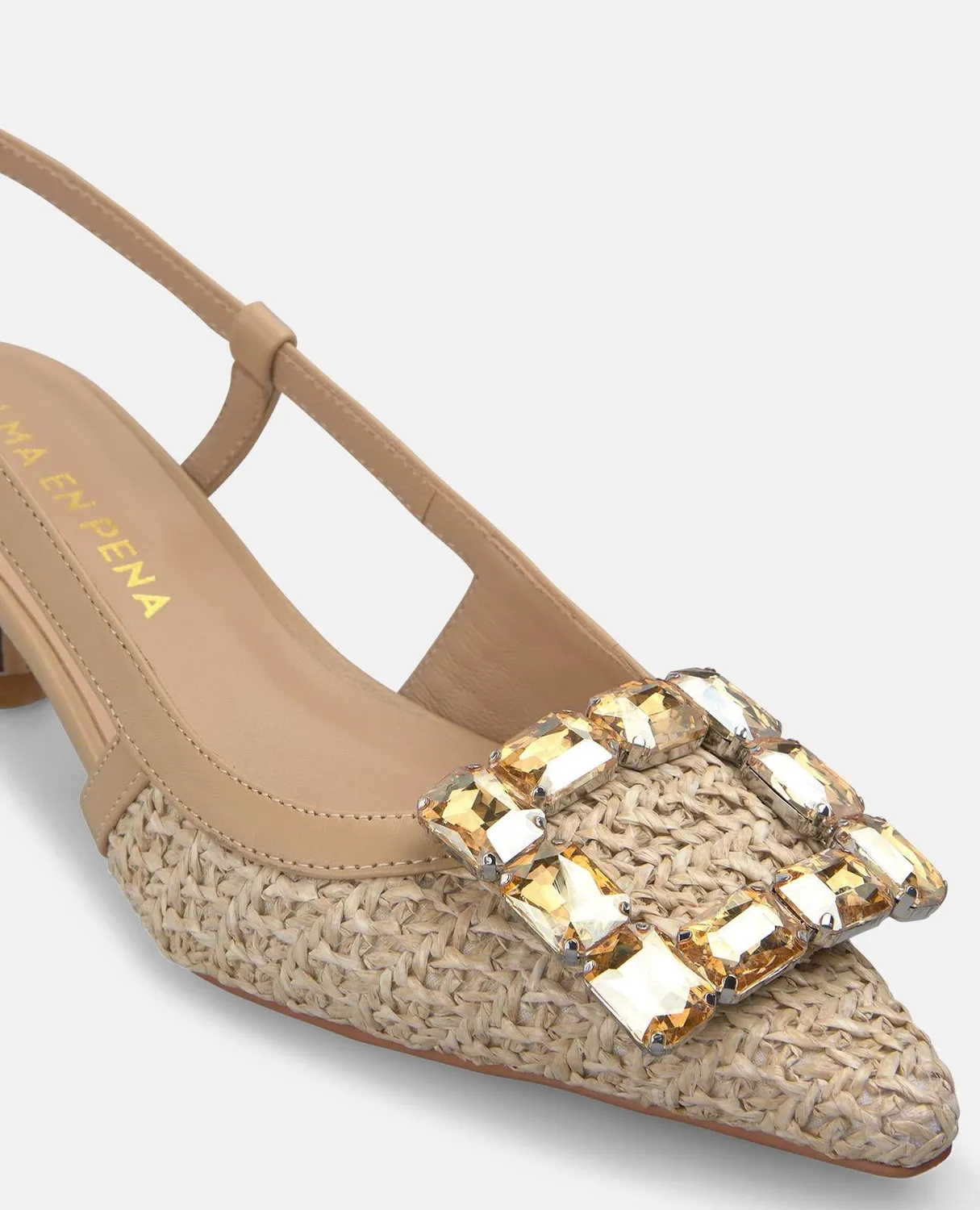 Alma en Pena V265201 escarpins slingback raphia beige